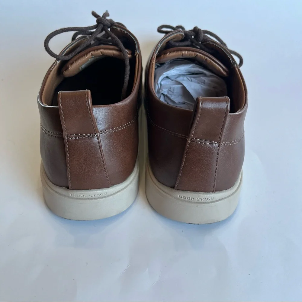 Deer Stags Men's 9 Lisbon Brown Supro Sock Dress‎ Oxford Comfort Shoes